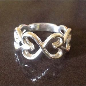 Sterling Heart Infinity Ring